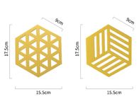 15.5*17.5 Cm Felt Coasters Creative Hexagon Design Multi Purpose For Vase / Mouse Mat