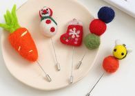 Environmental Friendly Wool Felt Balls Snowman Santa Carrot Pattern