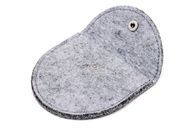 Light Grey Handmade Felt Coin Bags 11.5*9.5 Cm Small Felt Bags