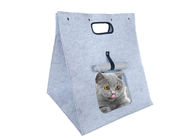 Mechanical Wash EN71 Felt Cat Bag With Side Zipper Flap