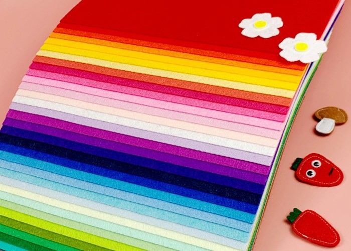 Multicolor 15x15cm Felt Fabric Crafts Sheets For DIY Craft Free Scissors
