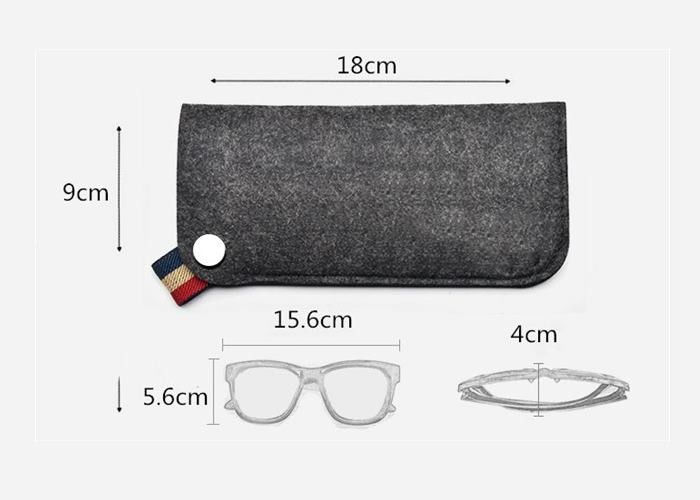 Custom Laser Printing Wool Felt Bags , Open Type Felt Glasses Pouch