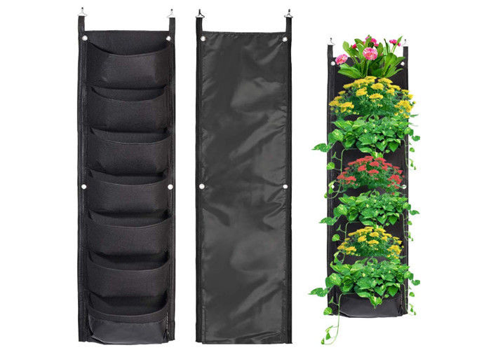 Vertical Hanging Wall Felt Garden Planter With Roomy Pockets For Herbs Or Flowers