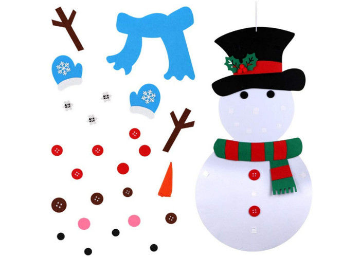 Wall Hanging Xmas Gifts DIY Snowman Felt Christmas Decorations With 31pcs Ornaments