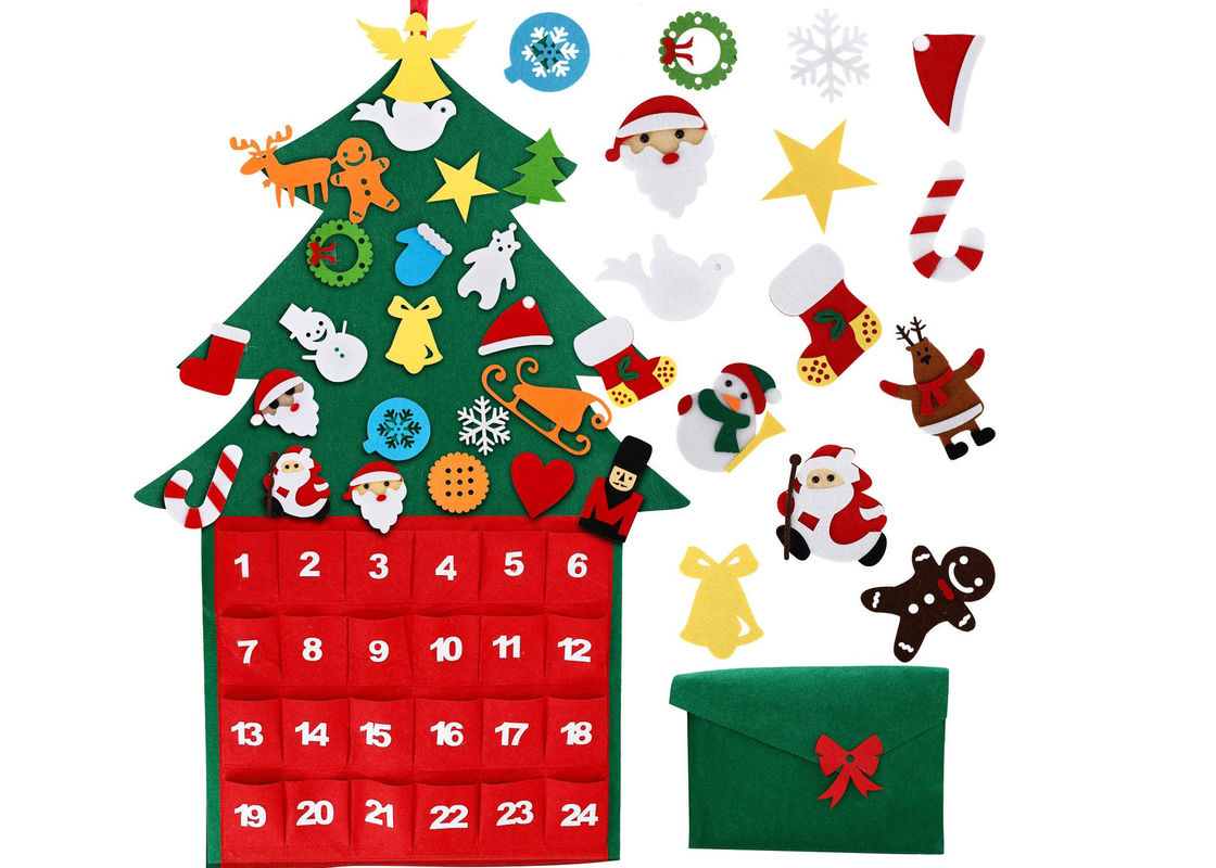 Countdown Calendar 29Pcs Ornaments Felt Christmas Decorations