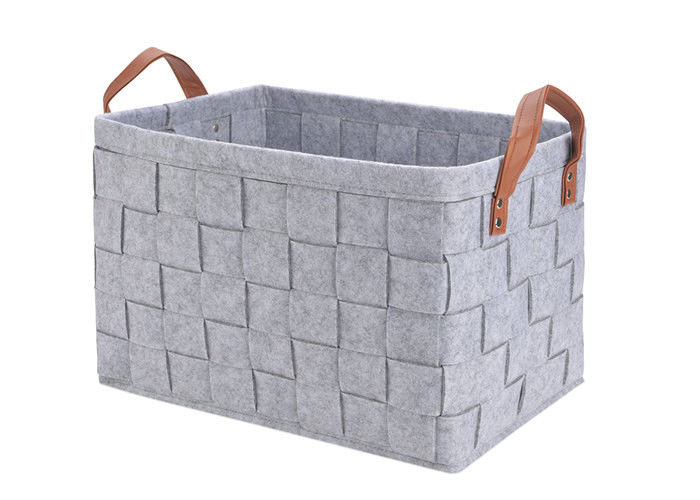 Collapsible Light Grey 3mm Felt Storage Boxes For Toys