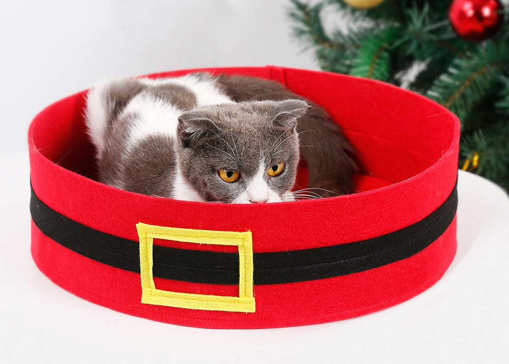 Christmas Decoration 3mm 35*10cm Wool Felt Pet Cave For Cat