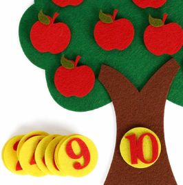 Non Toxic Kids Learning Toys Felt Apple Trees With Cute And Colorful Design