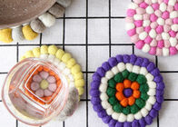 Circle Heart Shaped Wool Felt Balls , 10 Cm Coloured Felt Balls 1-3mm Thickness