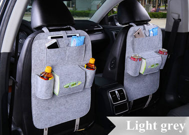 Black Grey Brown Car Seat Back Bag Organizer , Felt Car Seat Organizer Bag