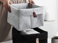 25*25*18cm Grey Felt Storage Basket Wonderful Design With Leather Handles