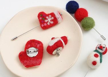 Environmental Friendly Wool Felt Balls Snowman Santa Carrot Pattern