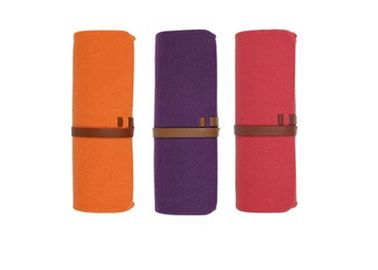 7.5*20.5 Cm Felt Pencil Case , Felt Pencil Bag With Screen Printing Leather Belt