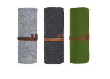 7.5*20.5 Cm Felt Pencil Case , Felt Pencil Bag With Screen Printing Leather Belt