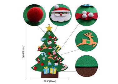 Custom Wall Hanging Felt Christmas Decorations With 26pcs Detachable Christmas Ornaments