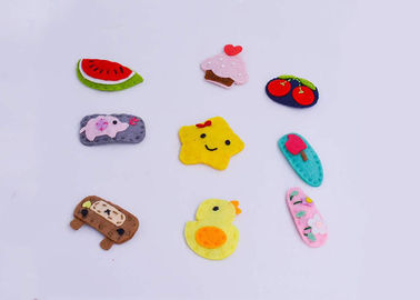 Cute Felt Fabric Crafts Cartoon Animals Fruit Pattern Hairpin Eco Friendly