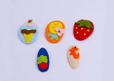 Cute Felt Fabric Crafts Cartoon Animals Fruit Pattern Hairpin Eco Friendly