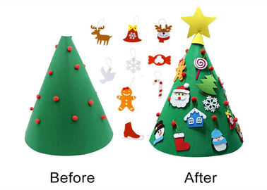 3D DIY Felt Christmas Tree With Ornaments Kids Toys Christmas Party Decoration