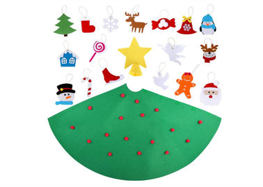 3D DIY Felt Christmas Tree With Ornaments Kids Toys Christmas Party Decoration