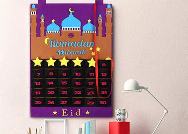 Ramadan Advent Felt Calendar Eid Mubarak Hanging Countdown Calendar 20*14''