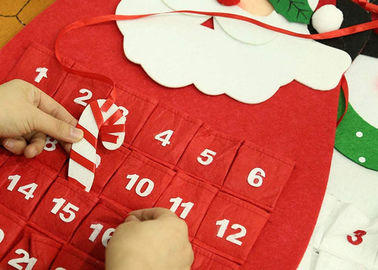 3D Hanging Countdown Wall Calendars 12.99 X 27.56 Inch Felt Christmas Decorations