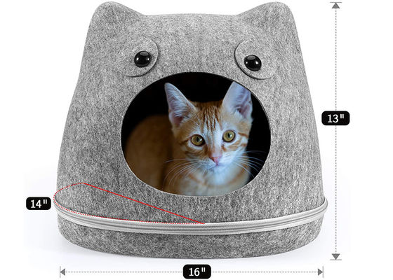 Cozy Bed House EN71 13x16 Felt Cat Cave With Zipper