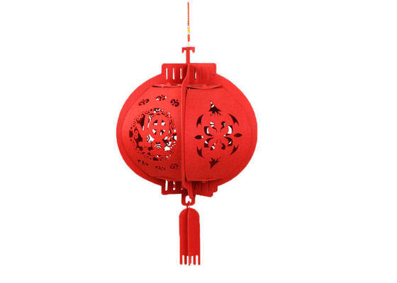 Chinese Palace Red EN71 Felt Lantern Celebration Decoration