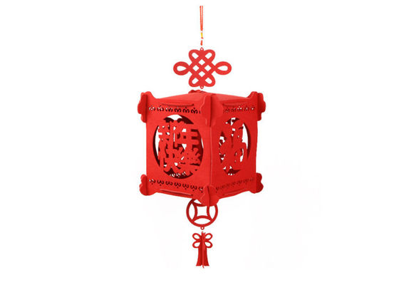 Chinese Palace Red EN71 Felt Lantern Celebration Decoration