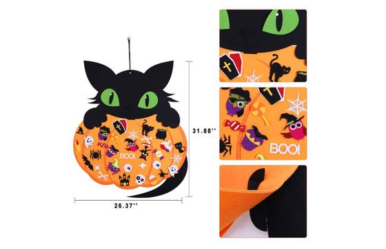 2.65ft Felt Halloween Ornaments Home Decoration With 48pcs