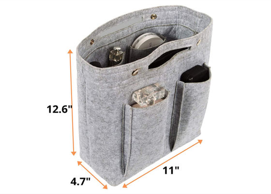 Grey 3mm EN71 Felt Insert Bag Organizer For Women