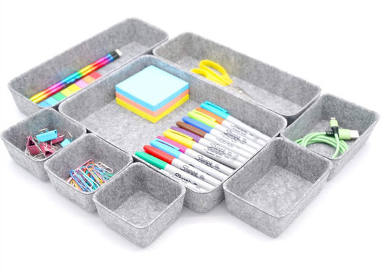 8 Pieces Drawer Dividers Organization Grey Felt Boxes