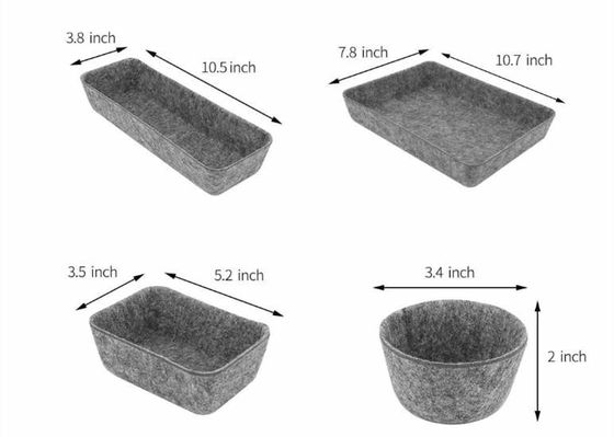 10.7x7.5 Organize Cosmetics 3mm Felt Storage Boxes