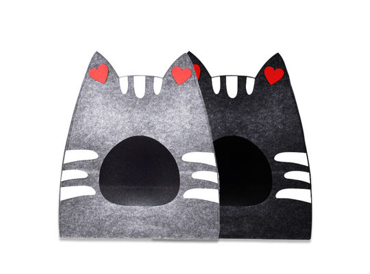 Sublimation 50*35*58cm Cat Shape Collapsed Felt Pet Cave