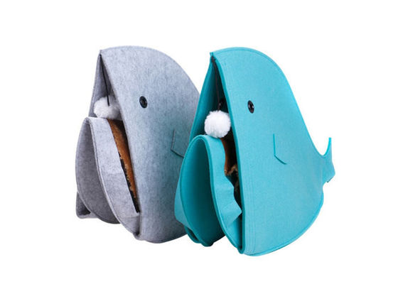 Silk Screen Wool Shark Shape Felt Pet Cave For Little Cat