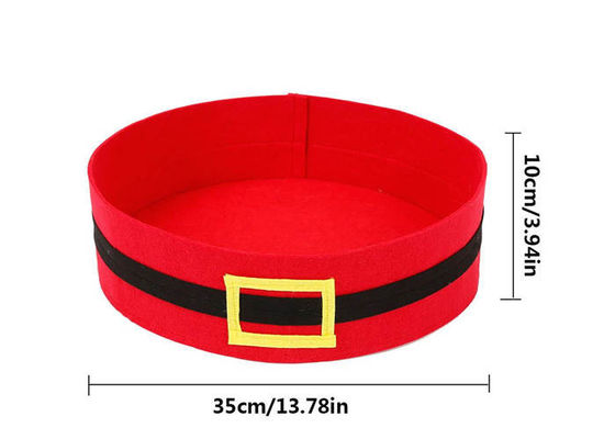 Santa Claus Belt Colorfast 35x10cm Felt Pet Cave Sleeping Mat