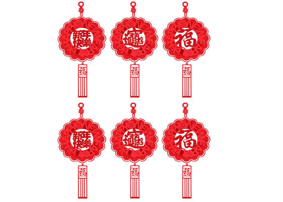 6pcs Felt Holiday Decorations Chinese New Year Lantern