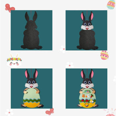Fun 3mm Felt Bunny Ornament Wall Hanging Decoration For Easter Toy Gifts