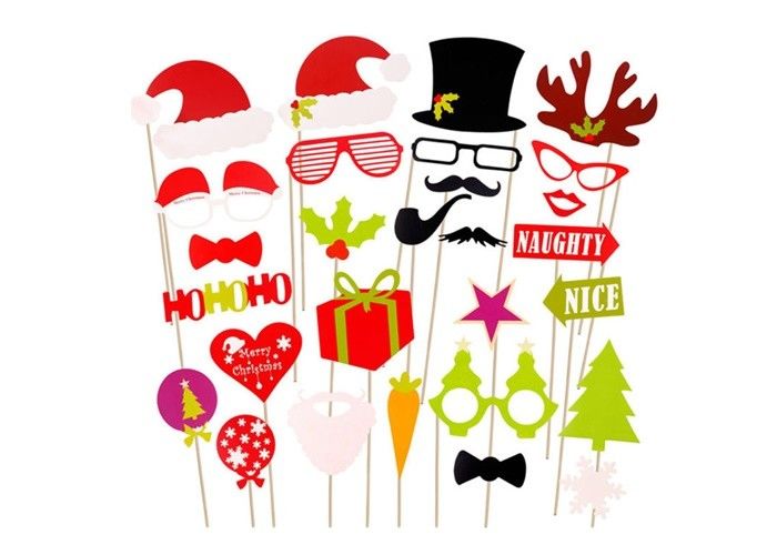 20 Cm Felt Christmas Decorations Photo Props With Small Bamboo Sticks