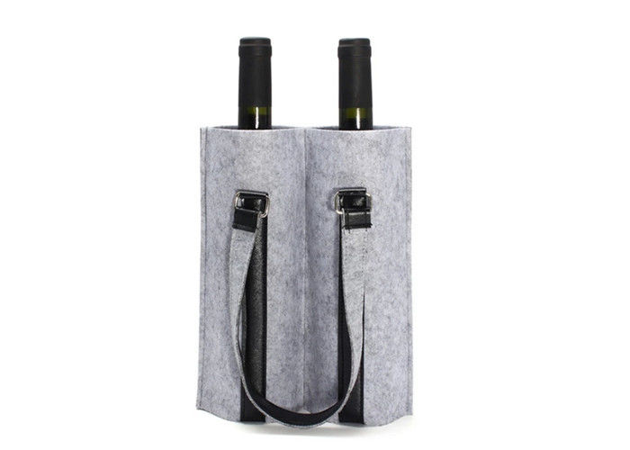 Light Grey Felt Wine Bottle Bag Christmas Wine Tote Bag Accept Customer Logo
