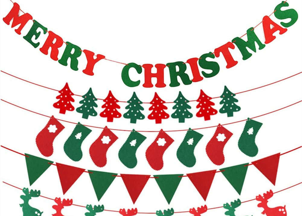 6 Set 55 PCS Merry Christmas And Happy New Year Banner