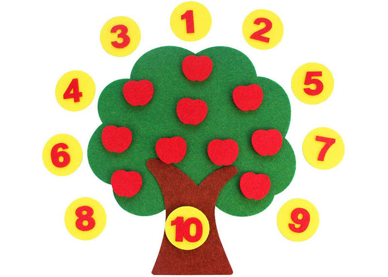 Digital Pairing Apple Tree 24*22cm Felt Learning Toys