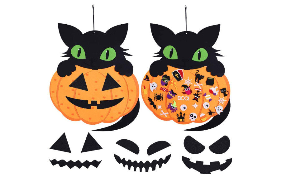 2.65ft Felt Halloween Ornaments Home Decoration With 48pcs