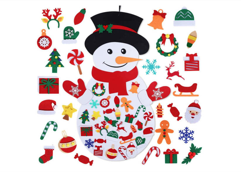 39 X 26 Inch Childrens Felt Handicraft Snowman Set With 36pcs Ornaments