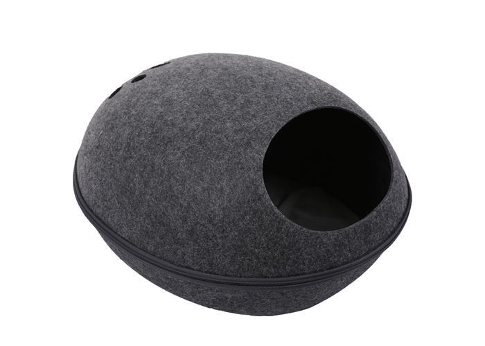 Cats Accessories Detachable H26cm Felt Pet Cave With Cushion