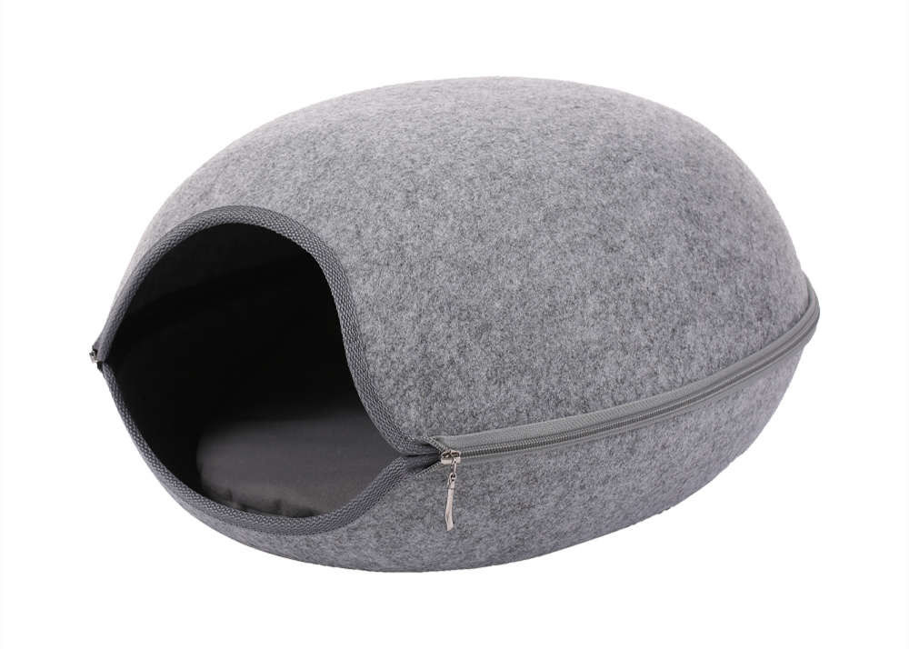 39*26cm Puppy Detachable Felt Pet Cave With Cushion