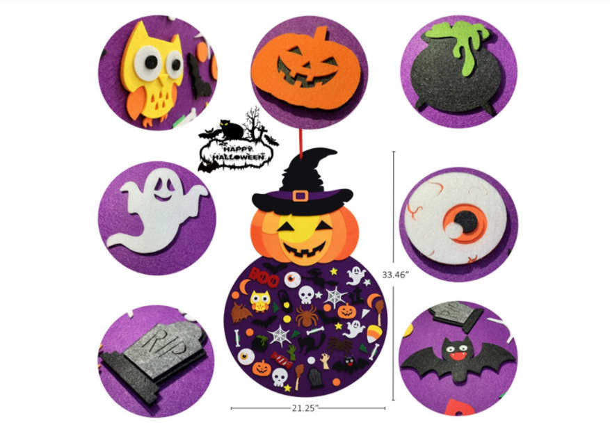 Diy 50 Ornaments 6.4 Ounces Felt Holiday Decorations Halloween Pumpkin Witch