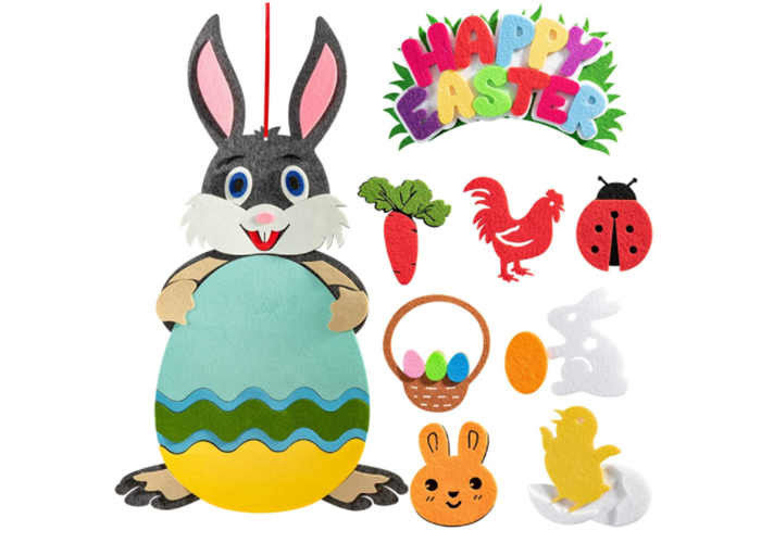 28pcs Detachable Accessories Felt Rabbit Kit Cartoon Sticker Game Set